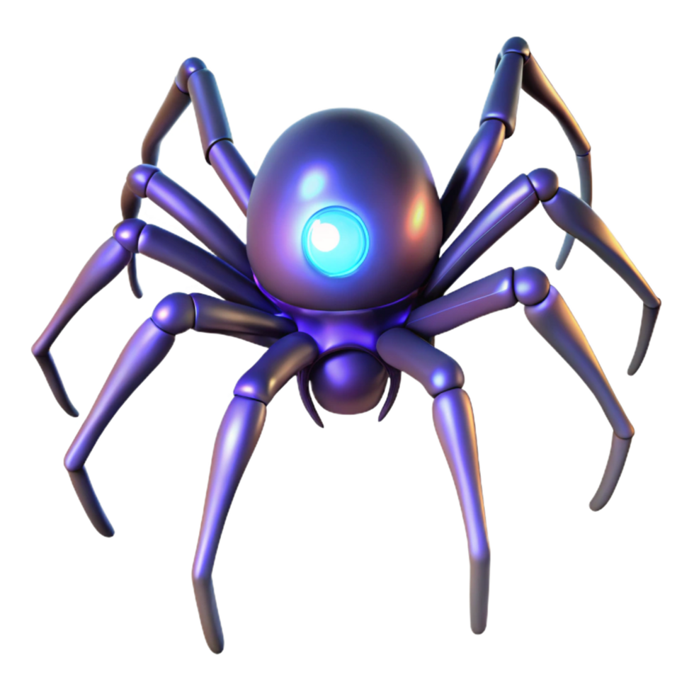 Cybernetic Arachnid 3D Render of a Futuristic Robotic Spider png