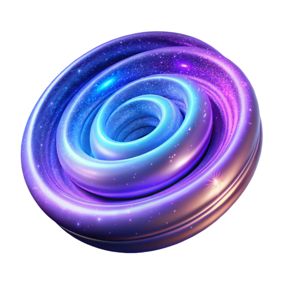 Cosmic Swirl Abstract 3D Render of a Glittering Galaxy like Torus png