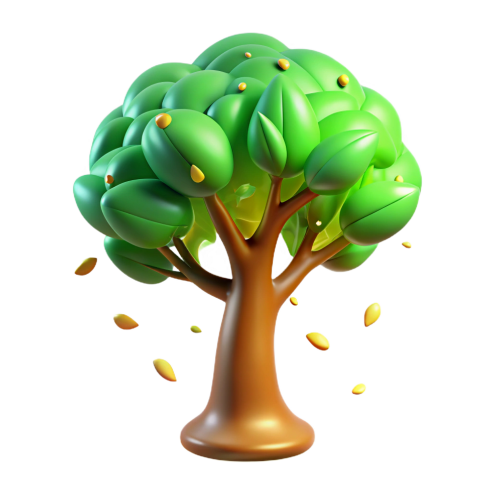 Cartoon Tree 3D Model png