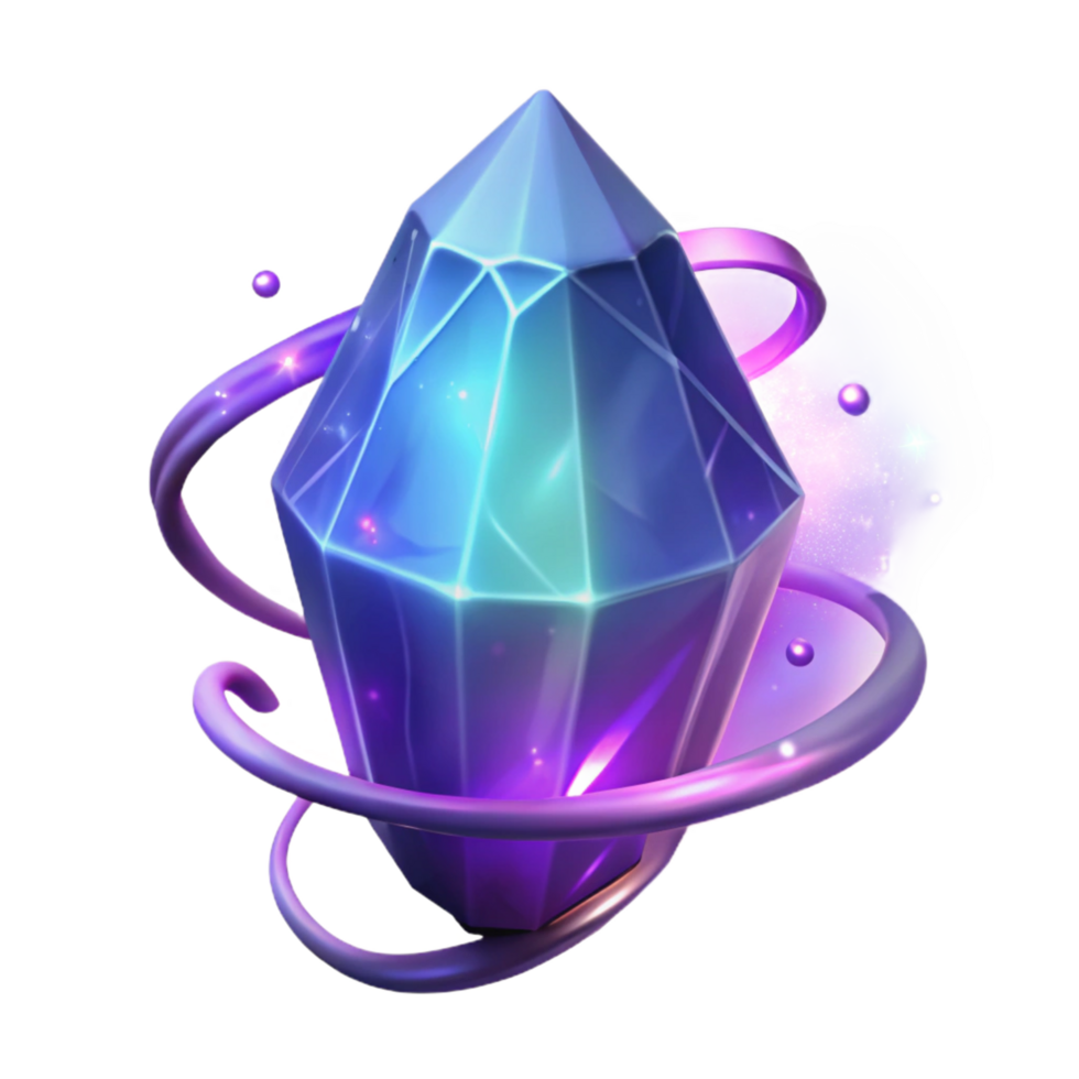 Enchanted Crystal A Mystical Gemstone with Magical Aura png