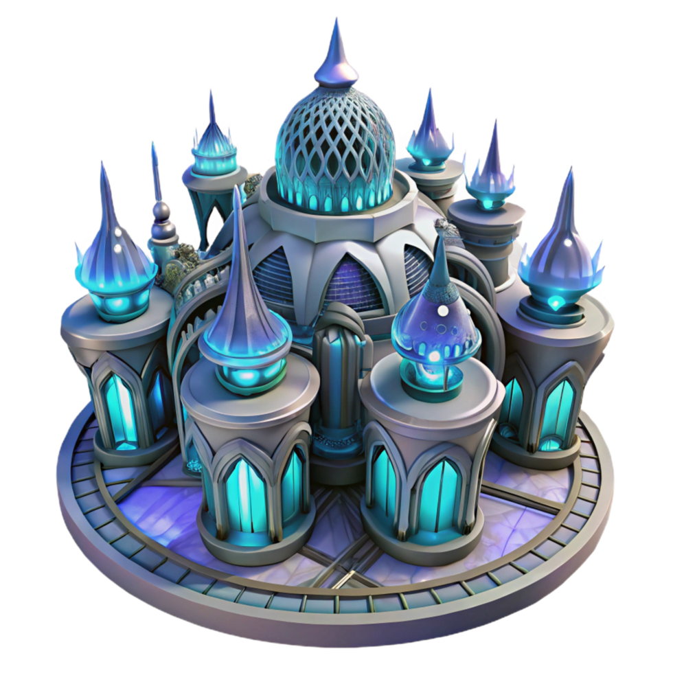 Enchanted Palace A 3D Render of a Fantasy Architectural Marvel png