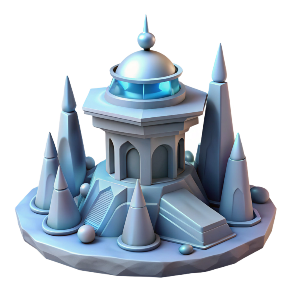 Stylized 3D Model of a Fantasy Architectural Structure png