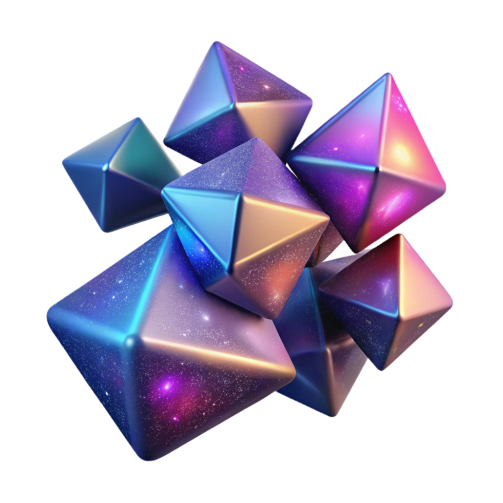 Cosmic Geometry A 3D Render of Interlocking Prisms png