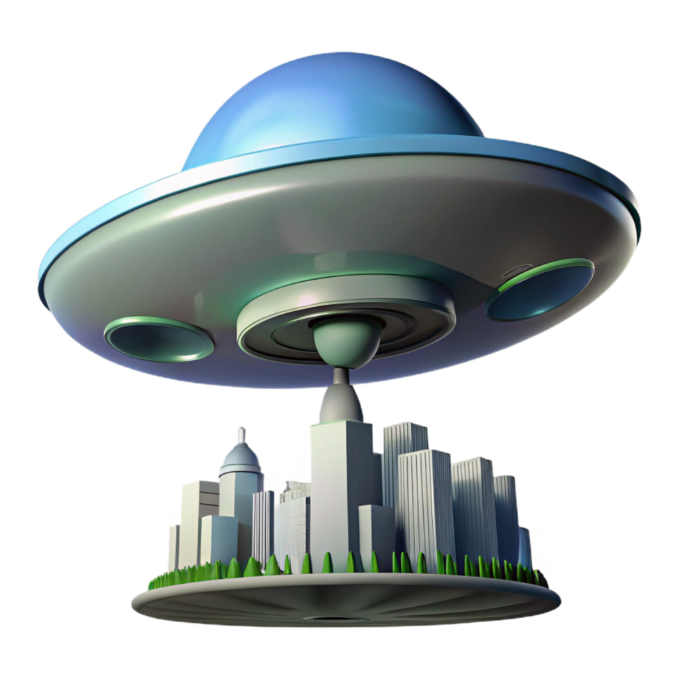 UFO Abduction City Under Alien Spaceship png