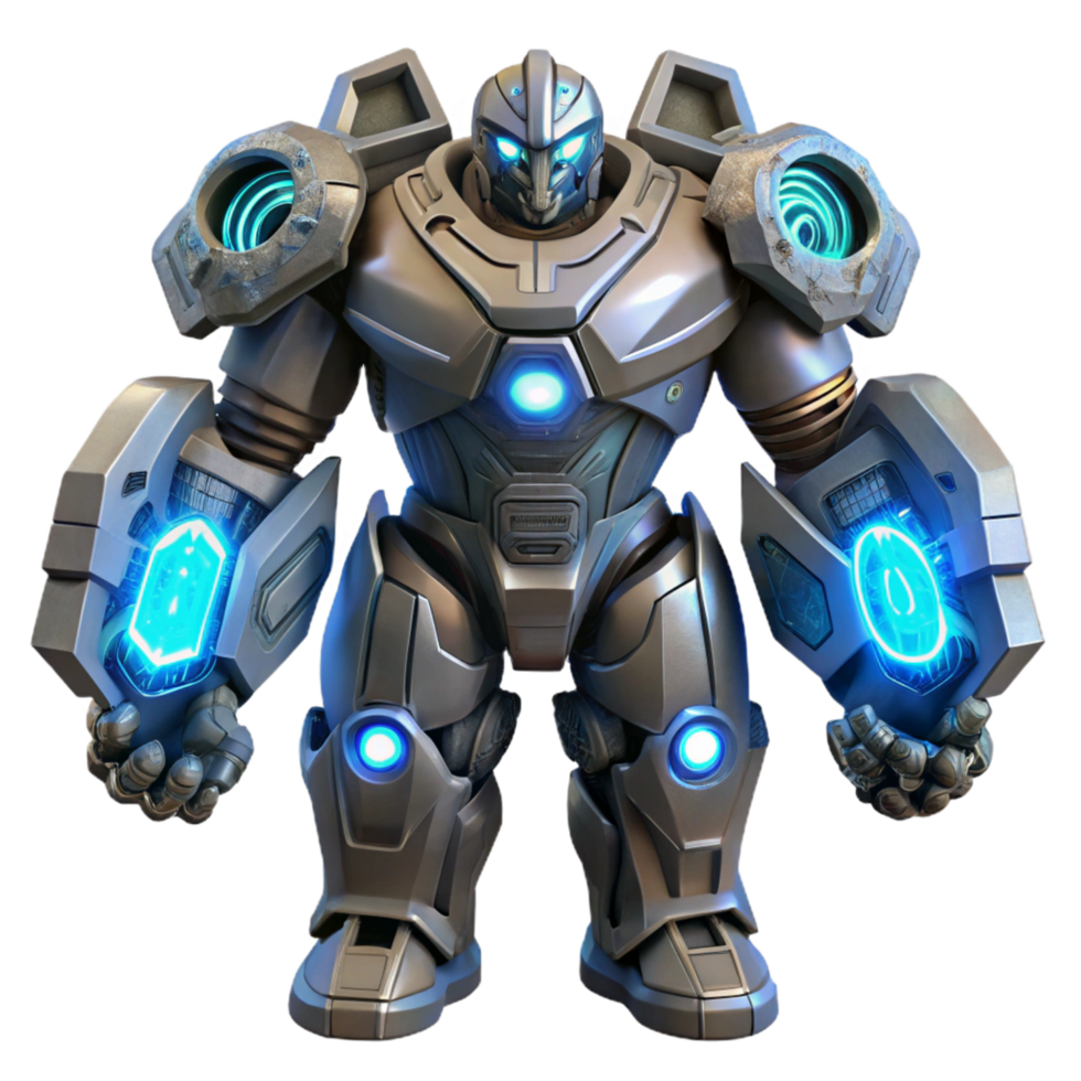 Powerful Futuristic Robot Advanced Mechanics and Energy Systems png