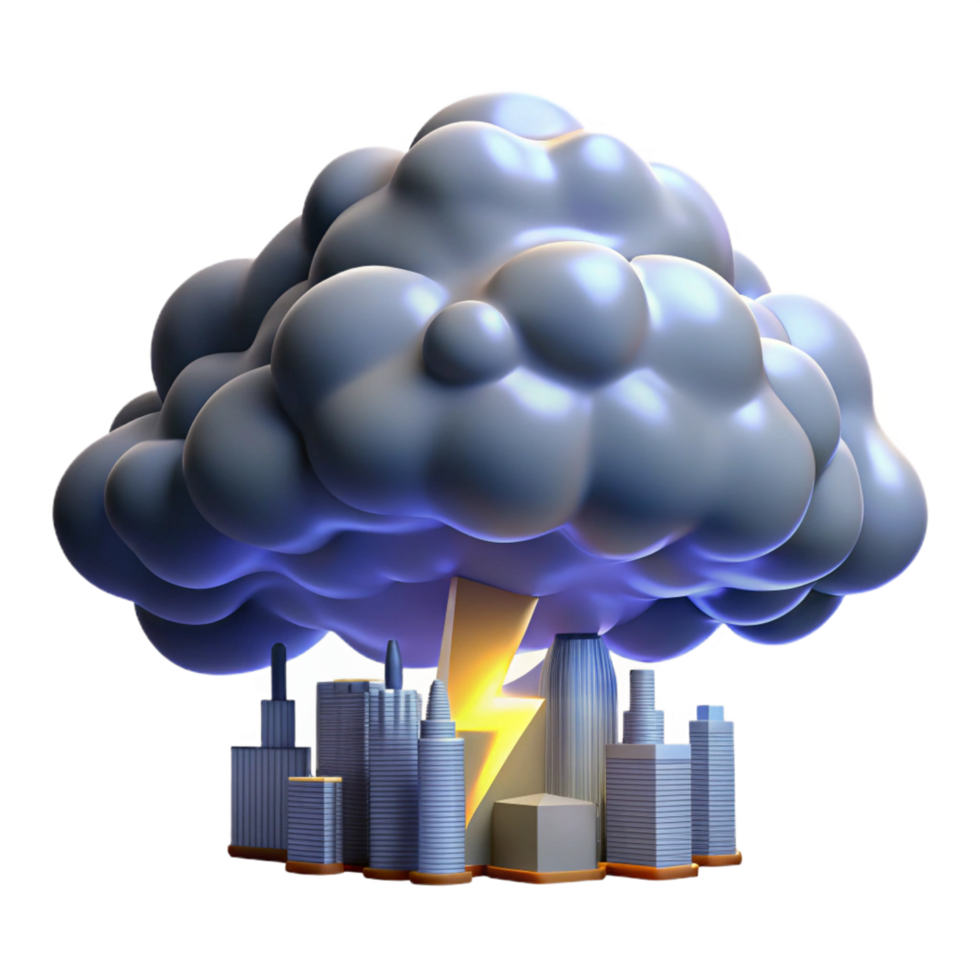 City Under Storm Cloud png