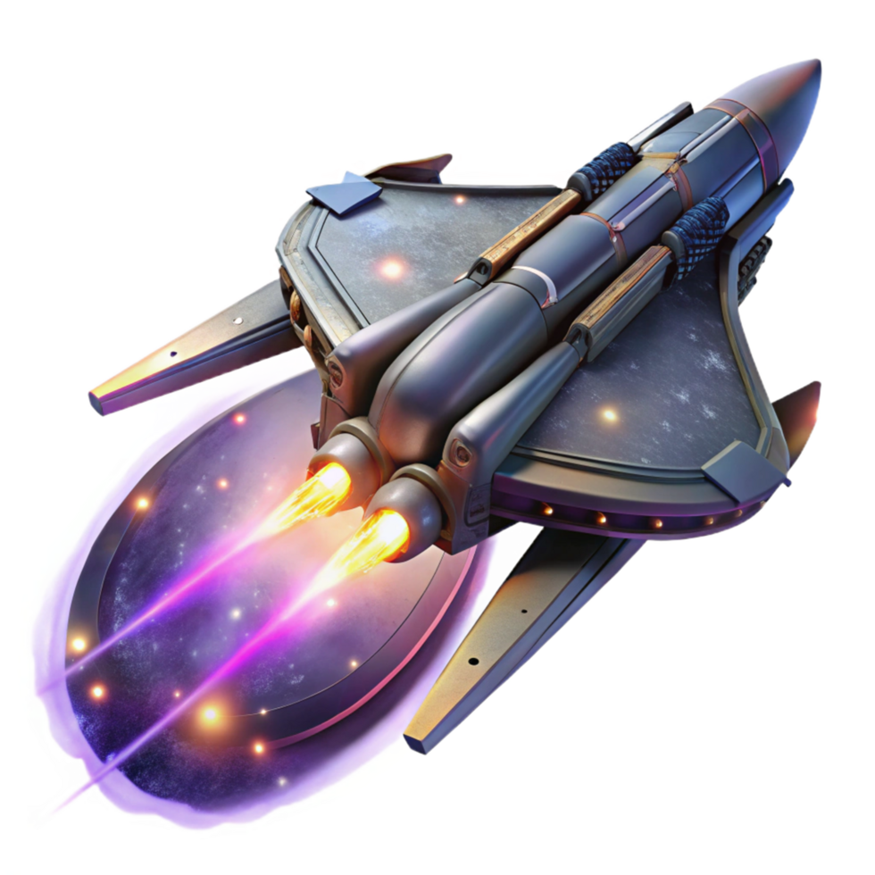 Futuristic Spaceship Warp Drive Technology and Galactic Exploration png