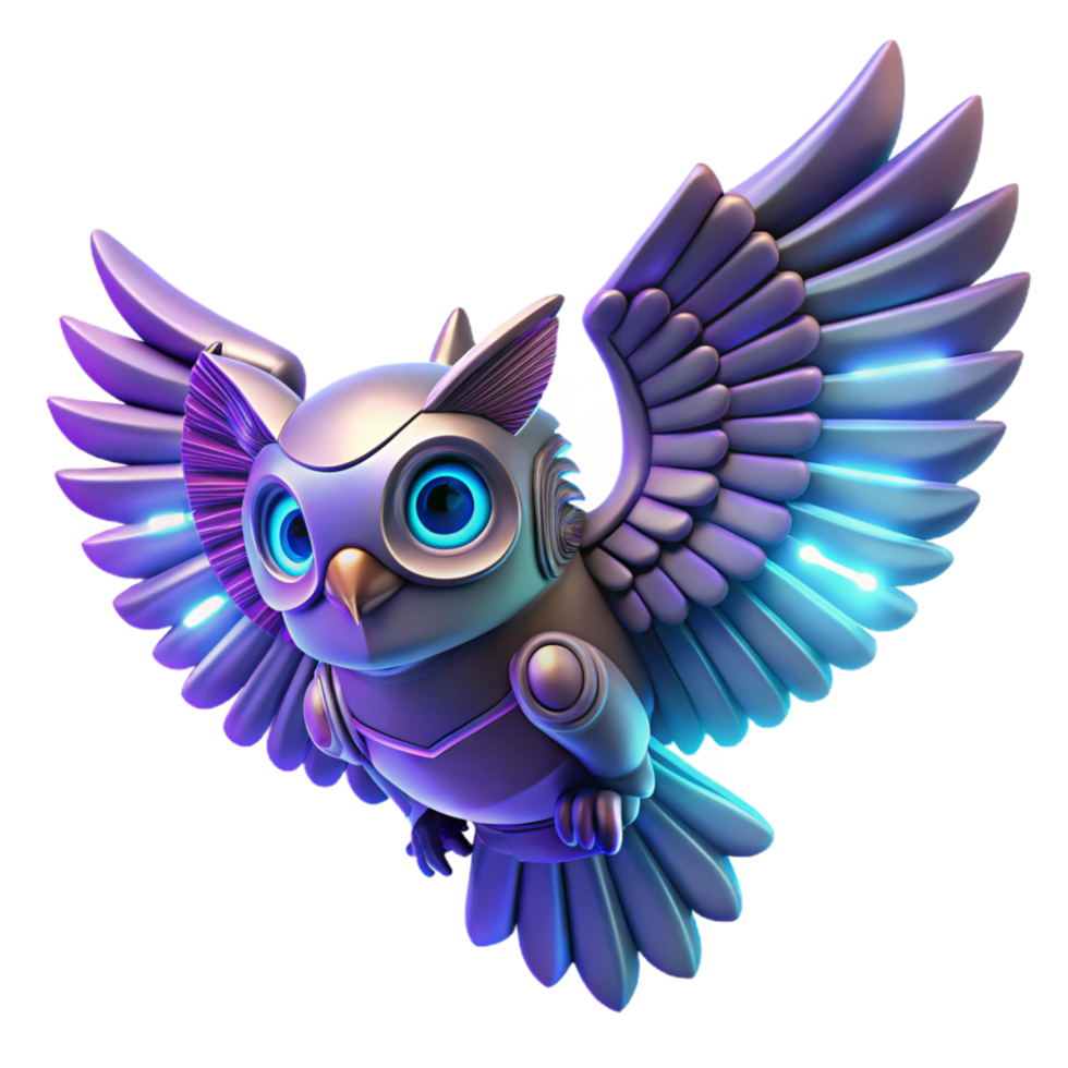 Cybernetic Owl A Futuristic Avian Robot Design png