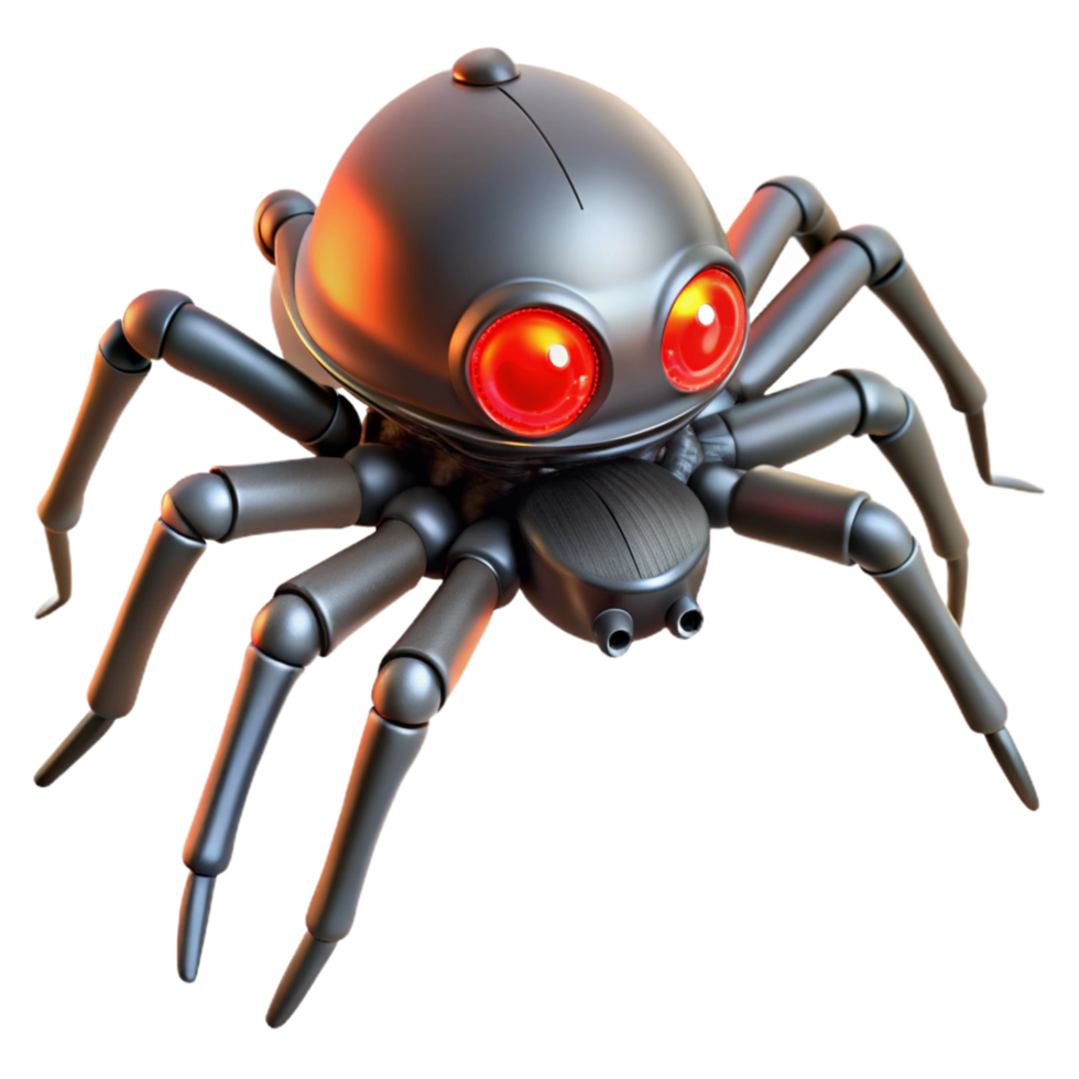 Robotic Spider 3D Render of Futuristic Arachnid Machine png