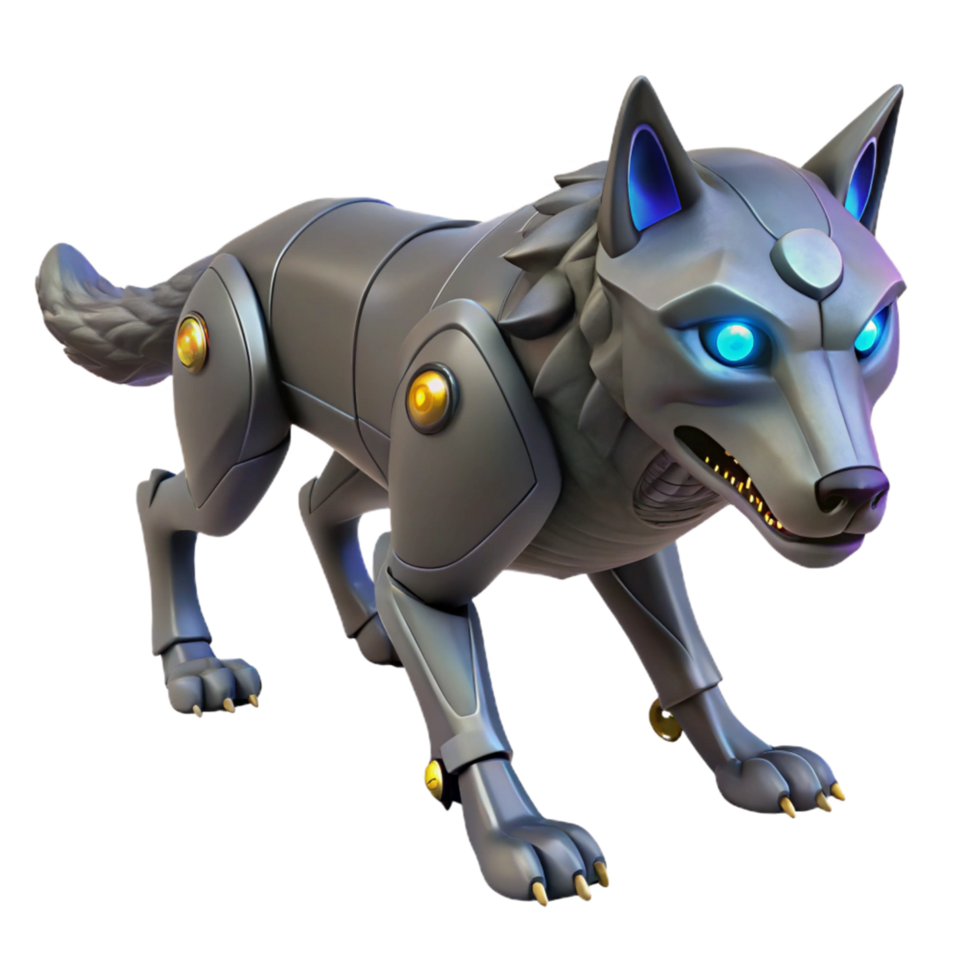 Cybernetic Wolf A Futuristic Robotic Canine png