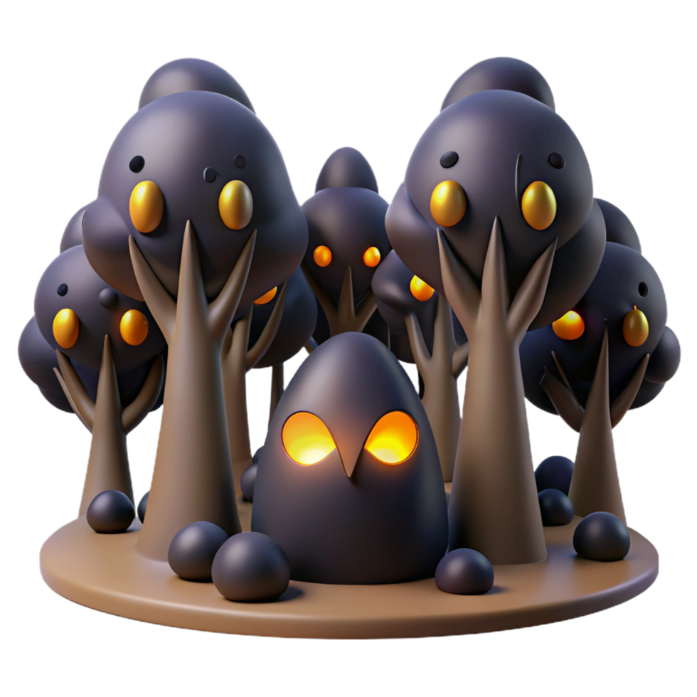 Glowing Eyes in Dark Forest png