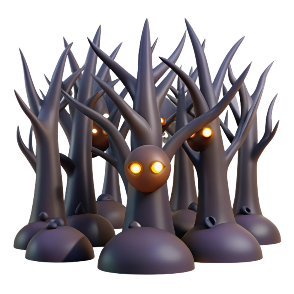Enchanted Forest Glowing Eyes in the Dark Woods png