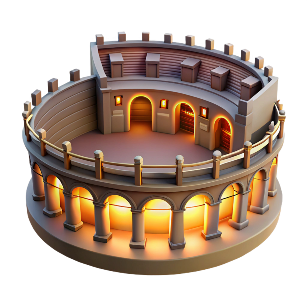 Ancient Amphitheater 3D Model of a Historical Arena png