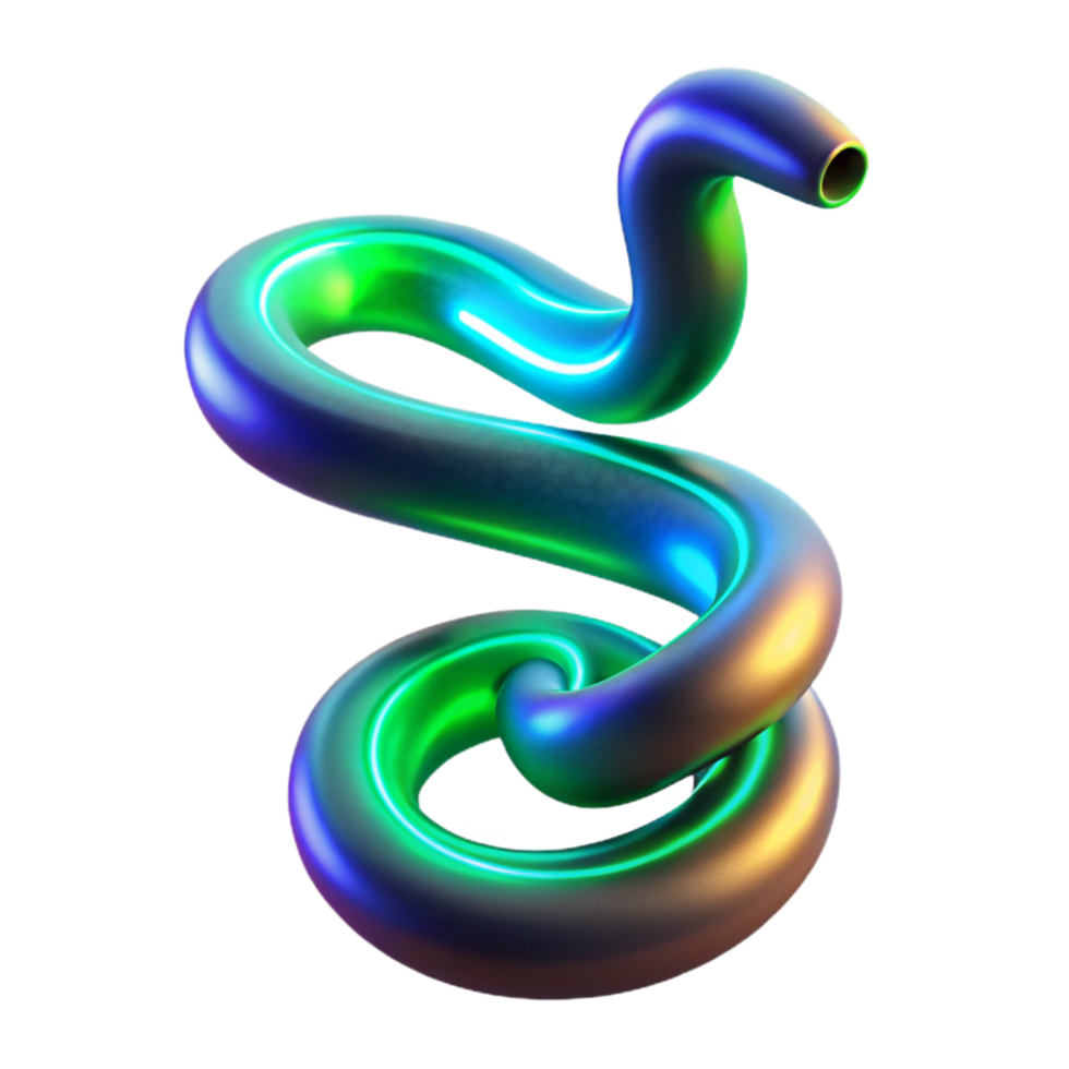 Abstract 3D Neon Tube png