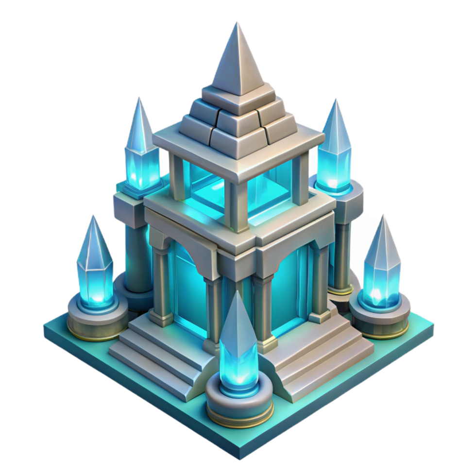 Crystalline Temple A 3D Model of an Enchanting Structure png