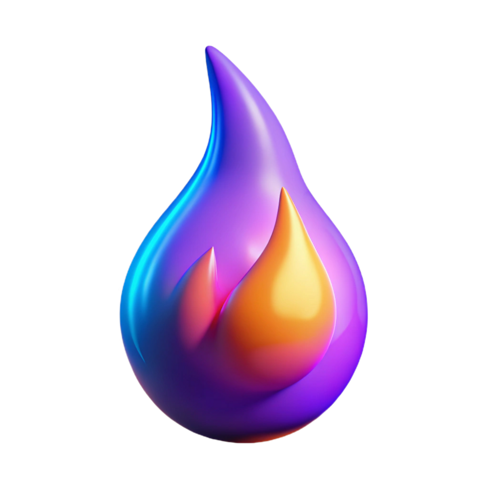 Abstract Flame Gradient, 3D Render png