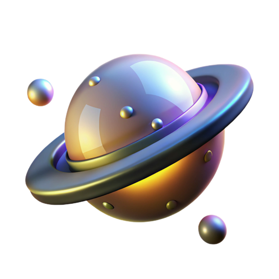 Celestial Orb 3D Render of Planet png