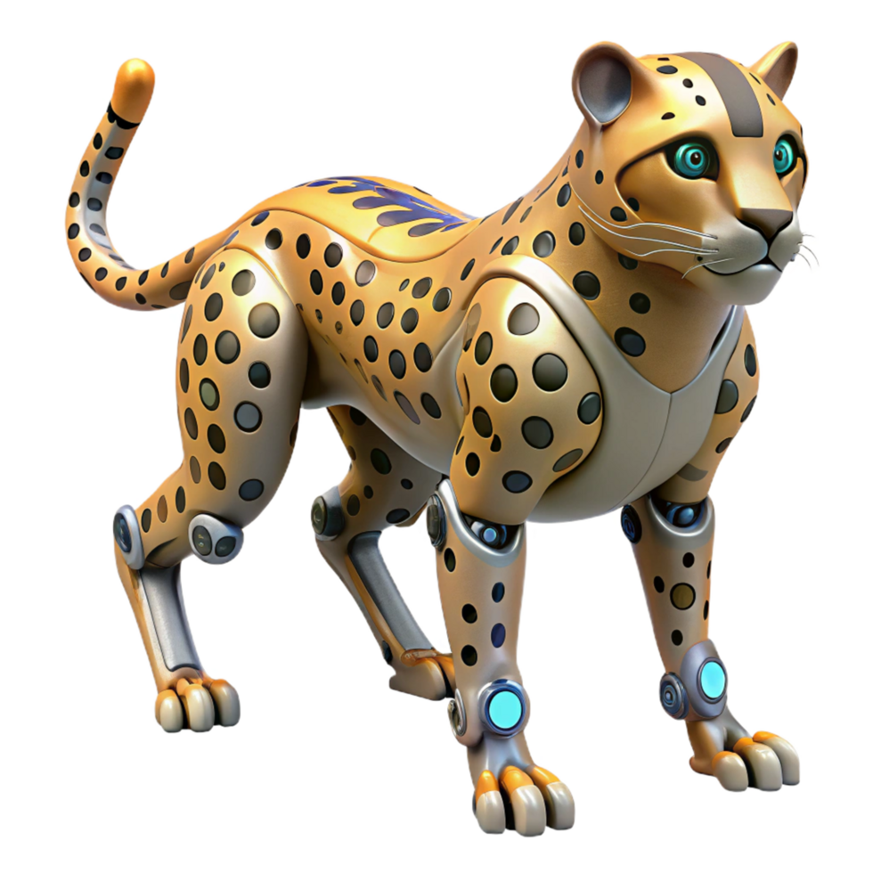 Robotic Cheetah Futuristic Bio-Mechanical Design png