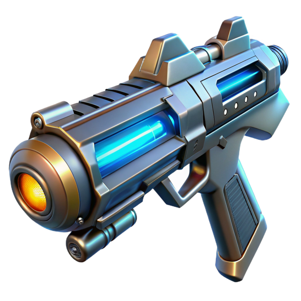 Futuristic Handgun Sci Fi Weapon Design with Energy Cell png