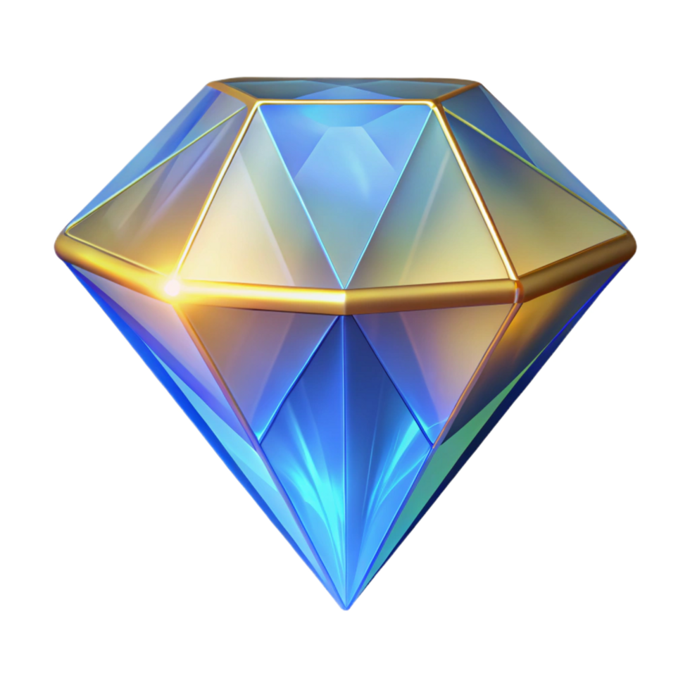 Luminous Gem A 3D Render of a Sparkling,faceted Diamond png