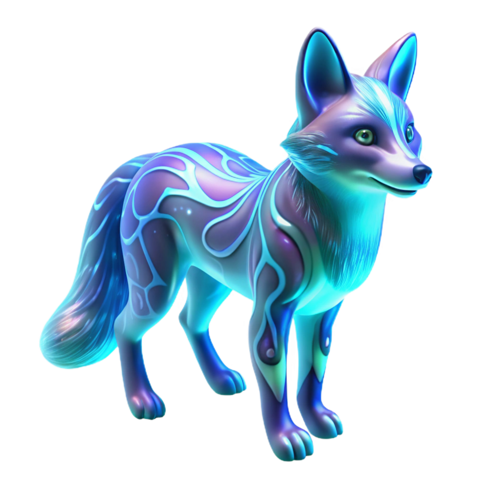 Luminous Fox A Digital Art Creation of a Mystical Creature png