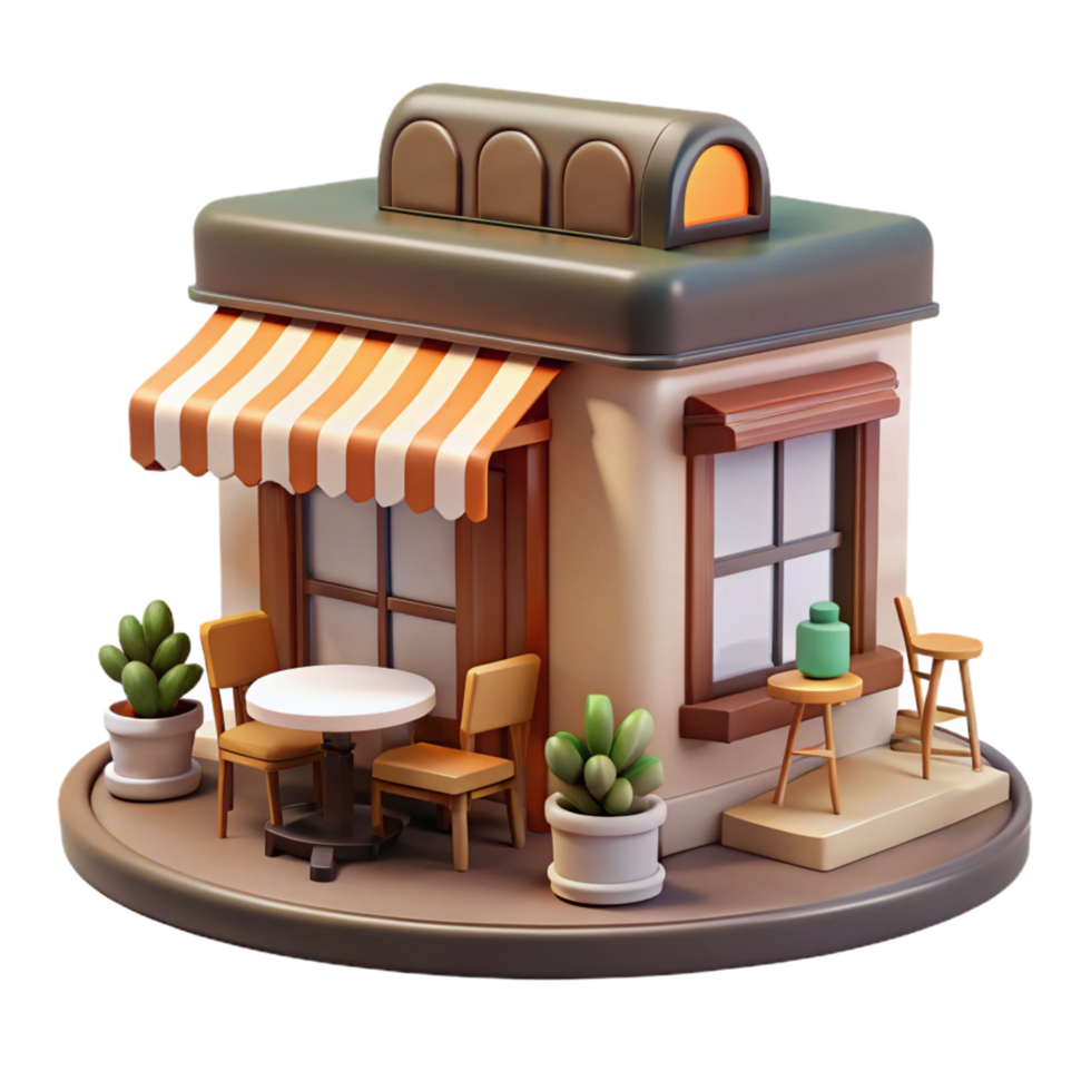 Cute Shop 3D Render png