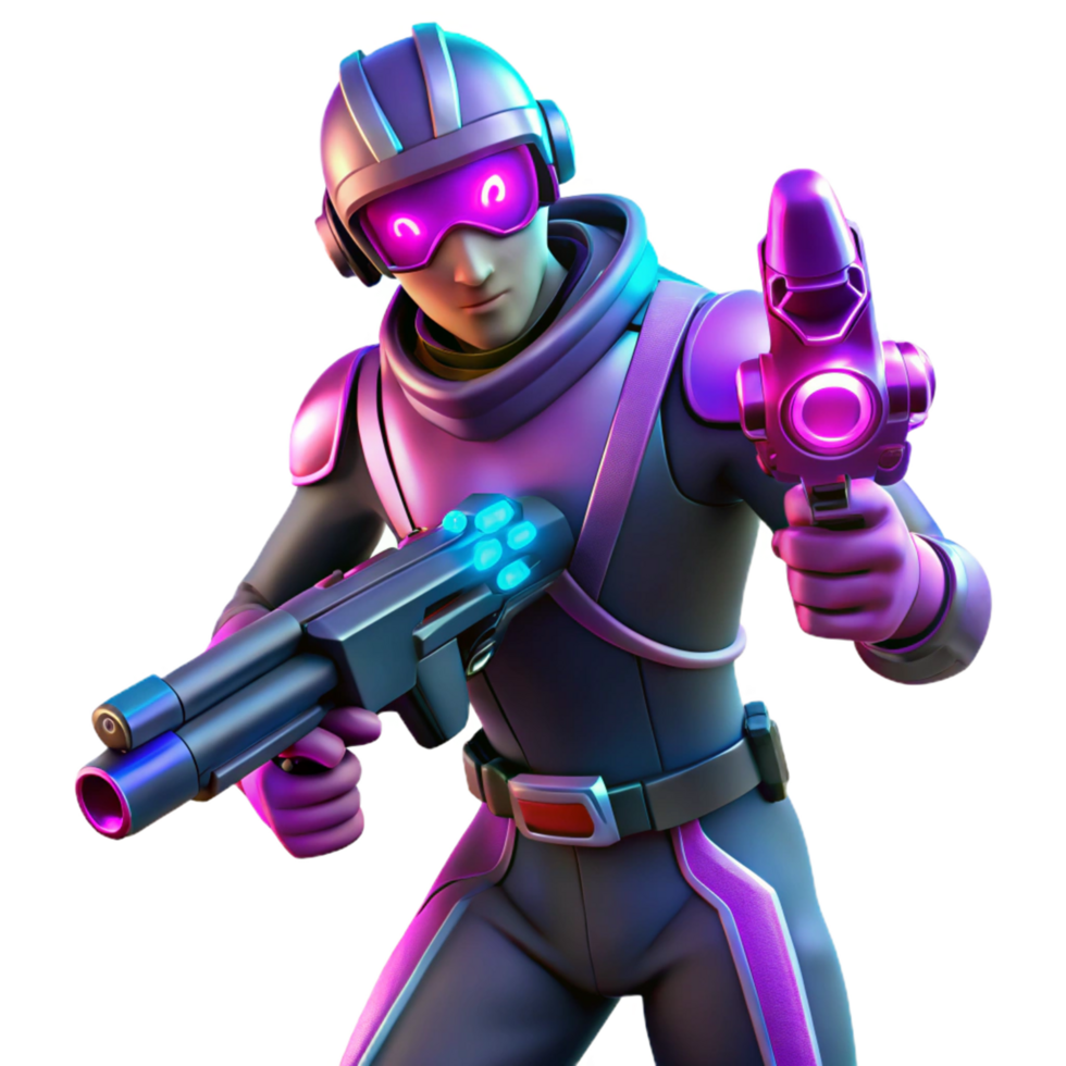 Futuristic Soldier with Advanced Weapons png