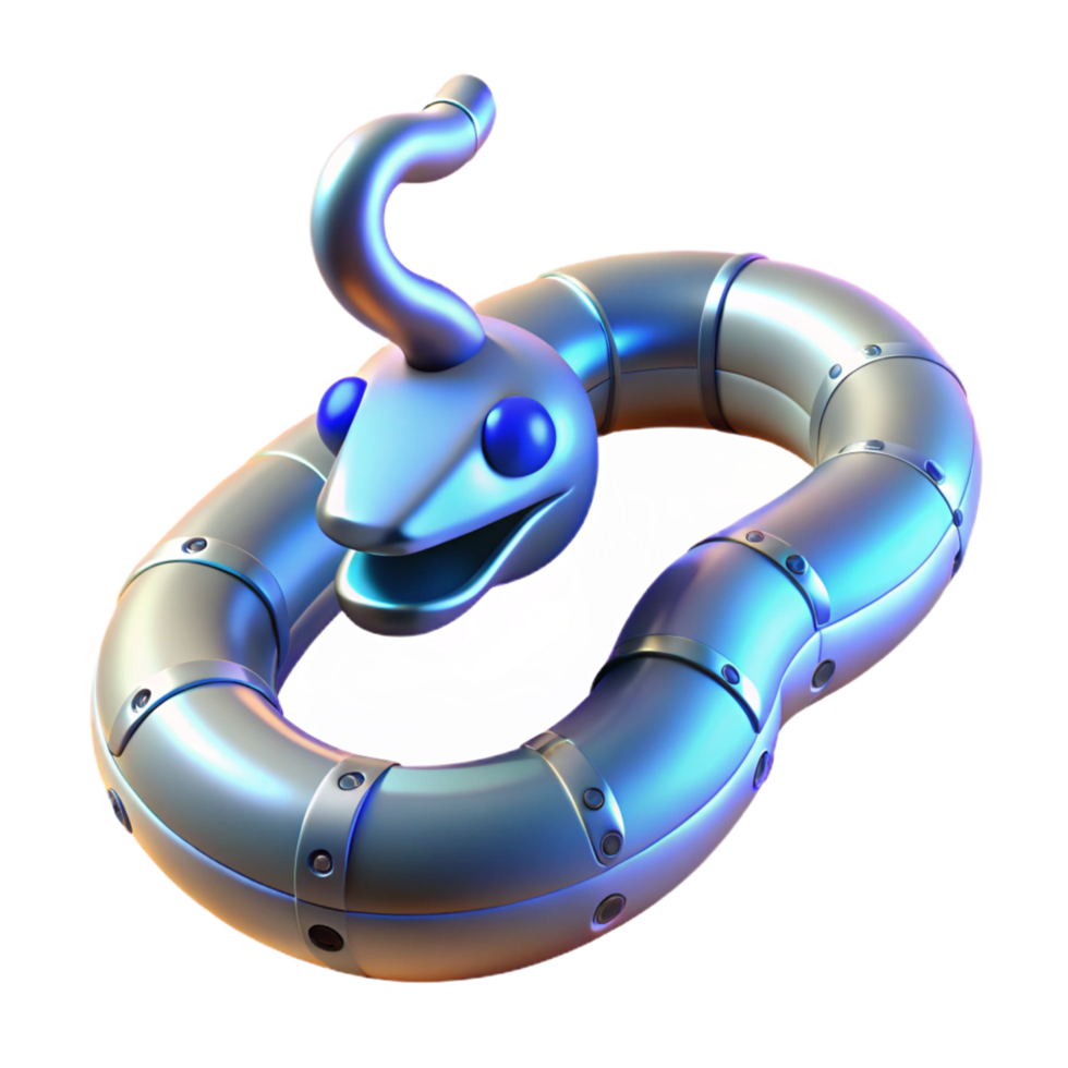Metallic Snake Pool Float 3D Render of Futuristic Inflatable png