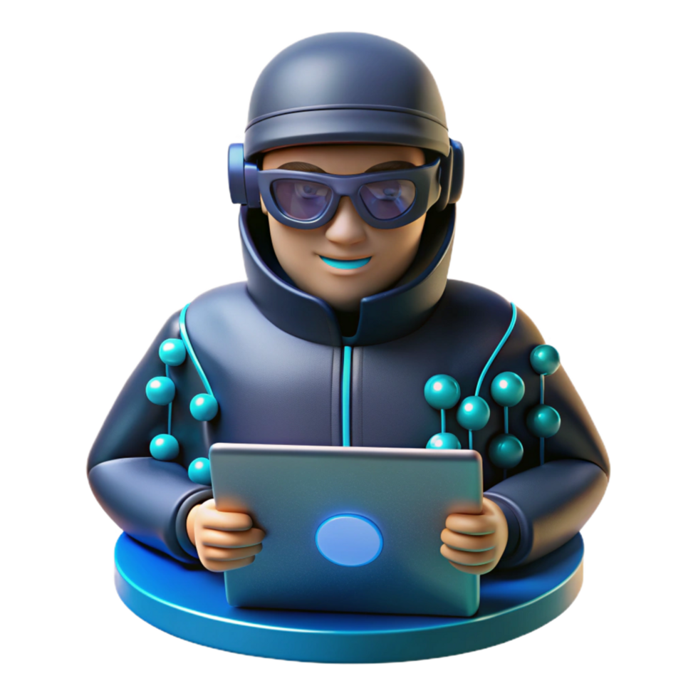Cybersecurity Agent Using Tablet Digital Security and Data Protection png