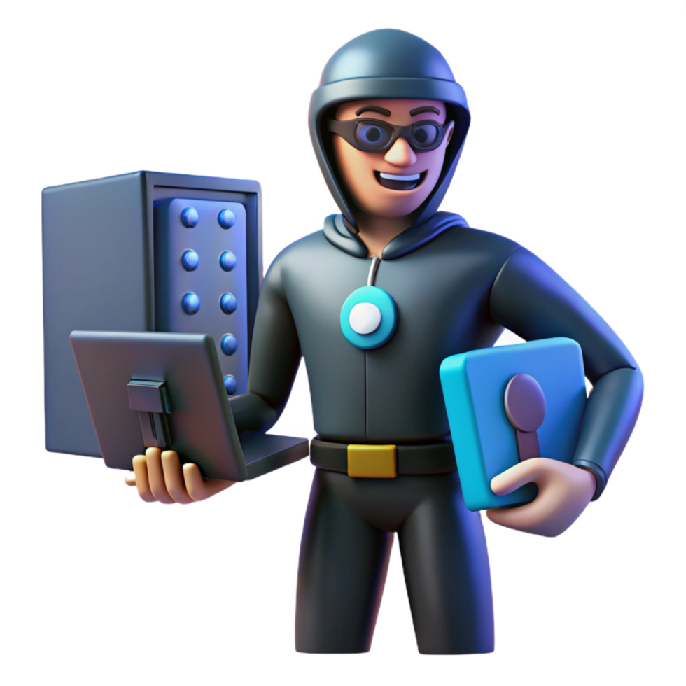 Cybersecurity Hacker Data Breach, Digital Theft, System Security, Online Privacy, Computer Crime, 3D Render, Encryption, Password Protection, Network Security, Vulnerability png