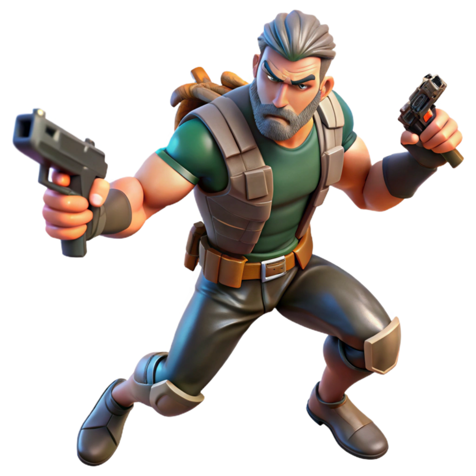 Armed Adventurer Action Figure Render png