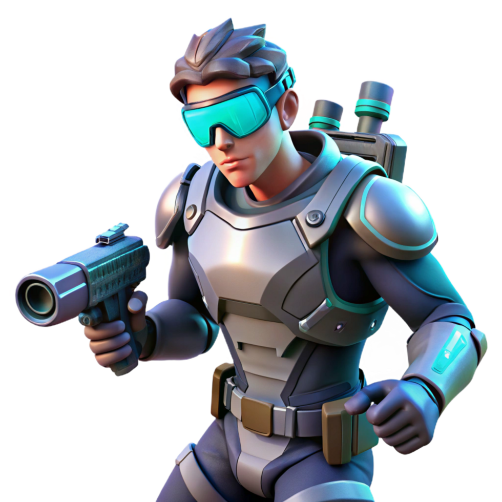 Futuristic Soldier Action Game Character Render png