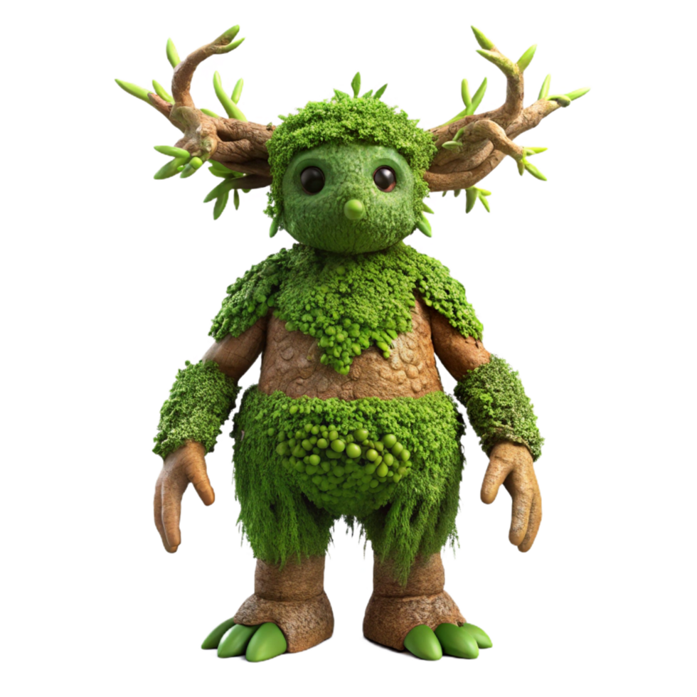 Moss Creature 3D Render png