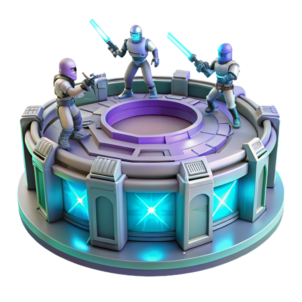 Sci Fi Arena Futuristic Battleground with Energy Weapons png