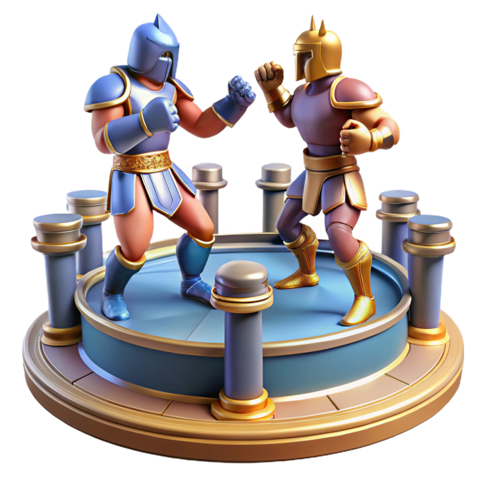 Ancient Warriors 3D Render of Epic Gladiator Combat png