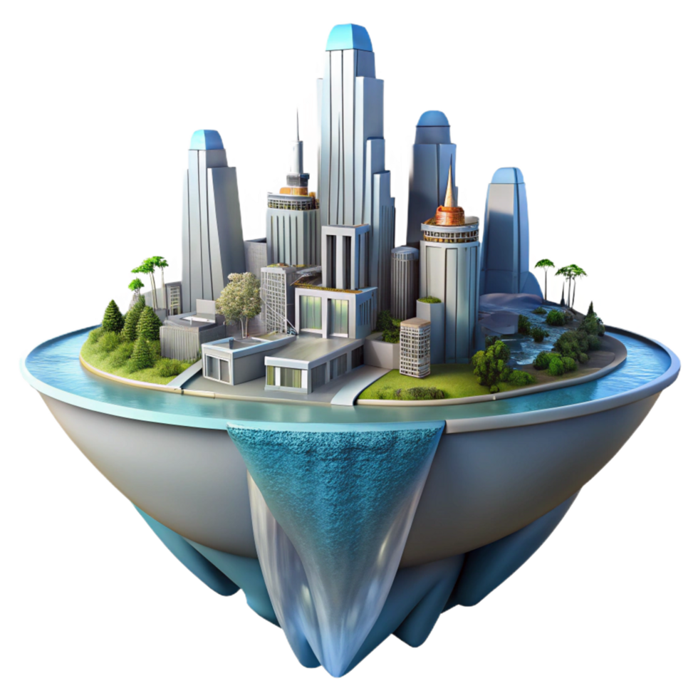 Floating City Island Urban Design png
