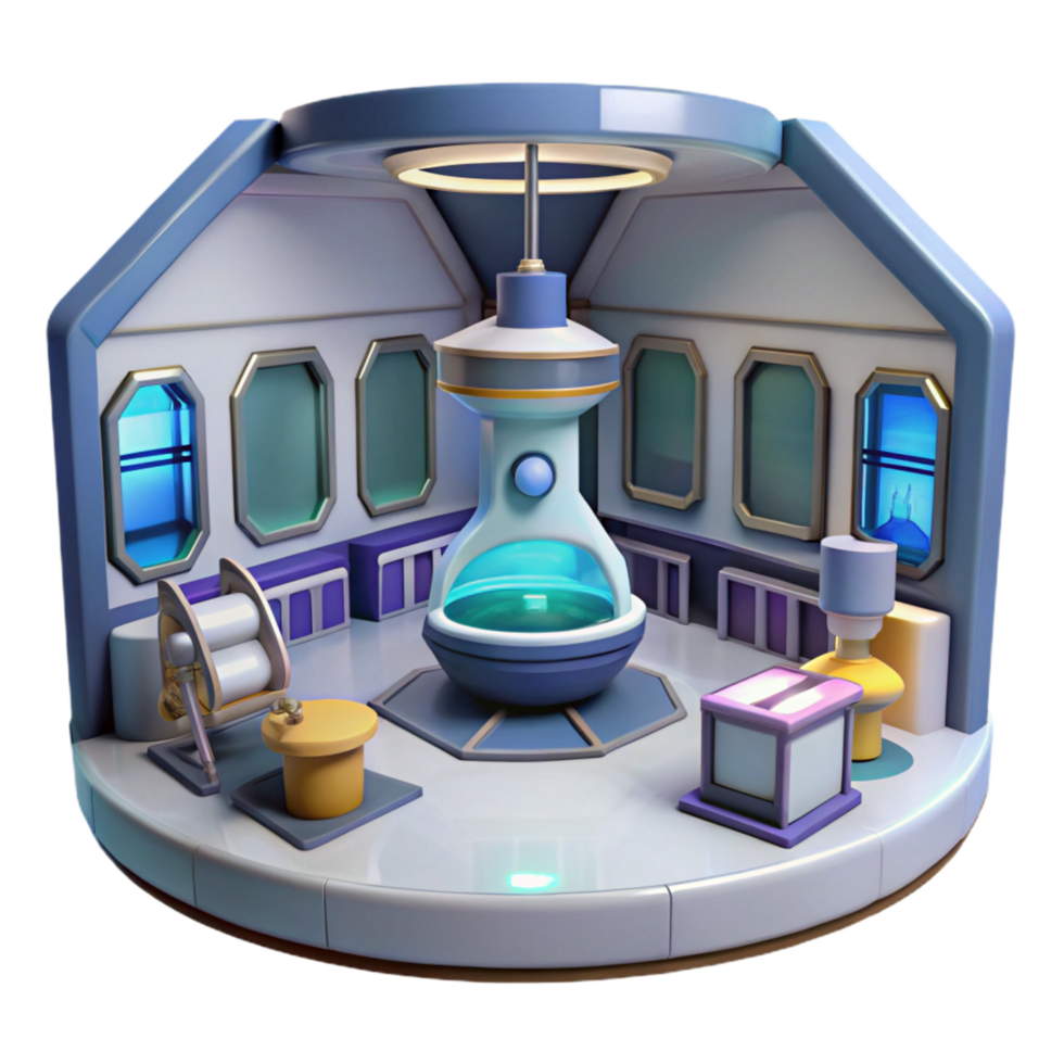 Futuristic Chamber A 3D Render of a Sci Fi Interior png