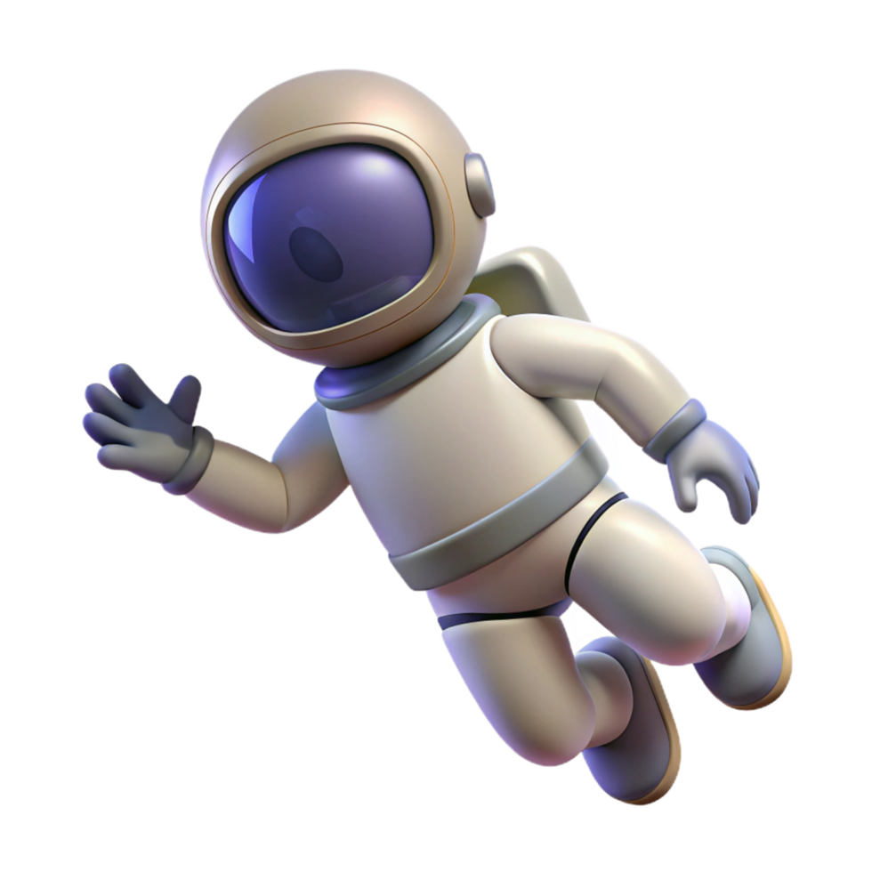 3D Render of a Cartoon Astronaut in Space png