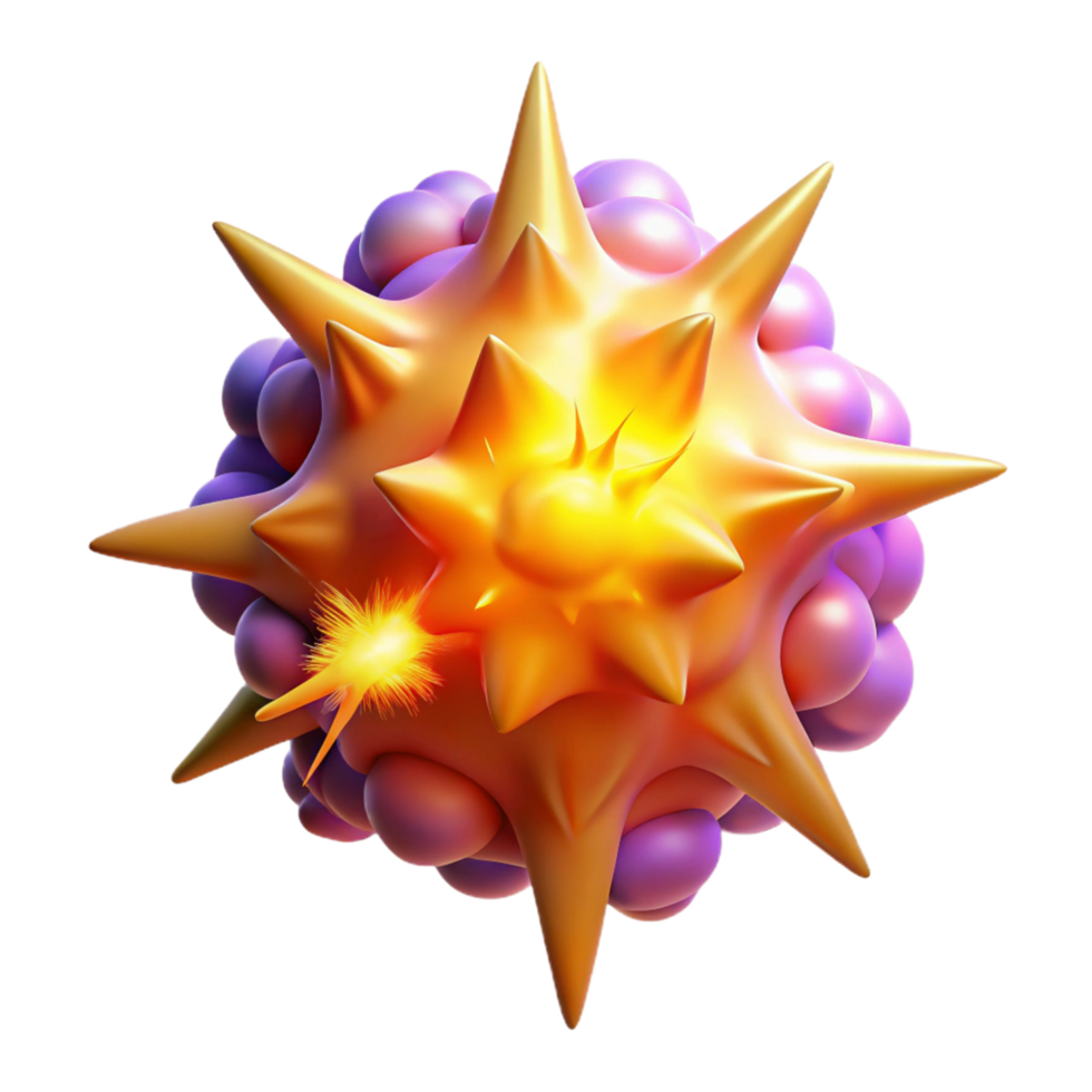Cellular Attack 3D Visualization of Immune Response png