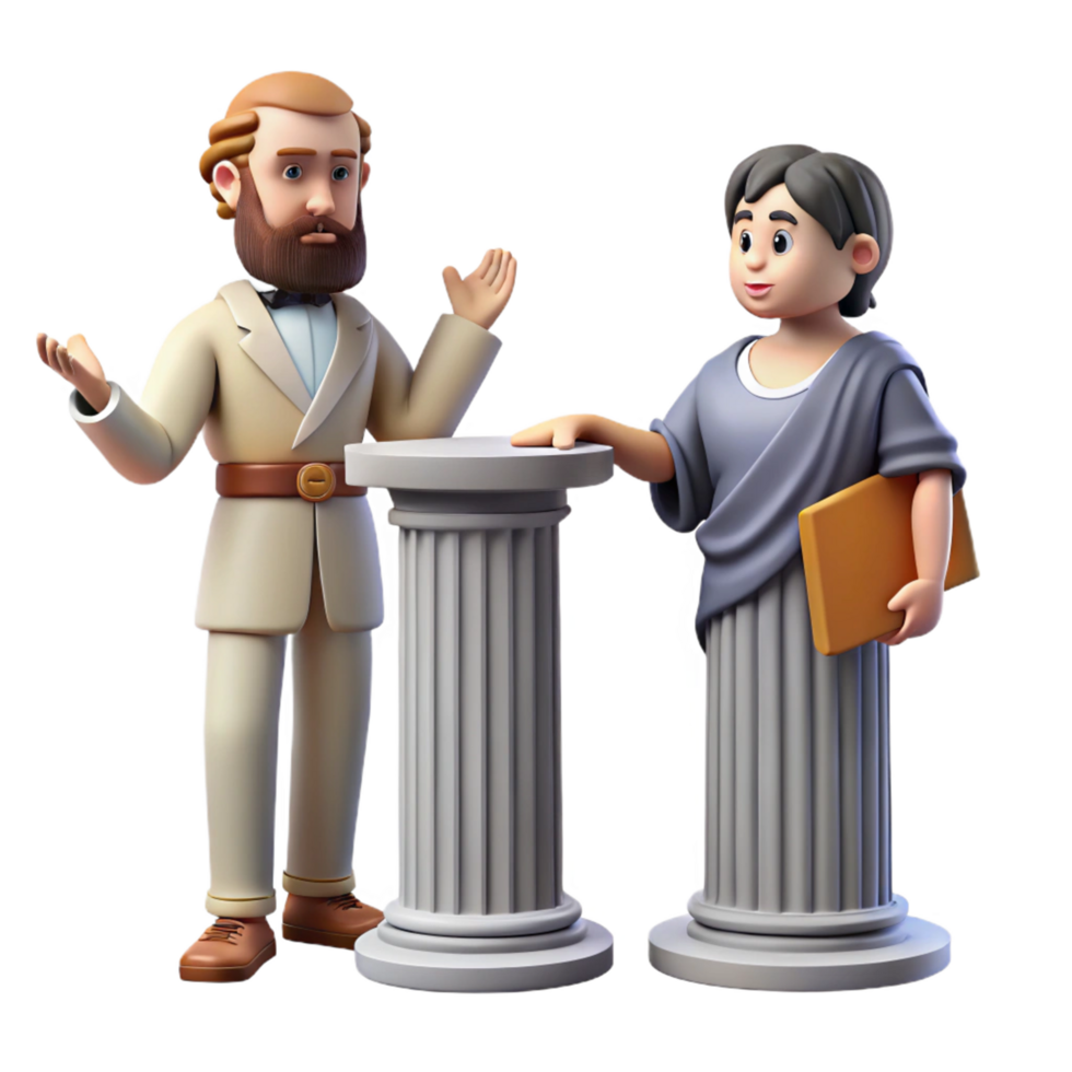 Ancient History Lesson A 3D Animated Educational Scene png