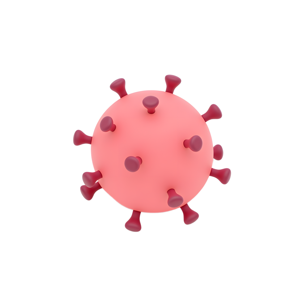 3D Render of Pink Coronavirus Virus Particle png