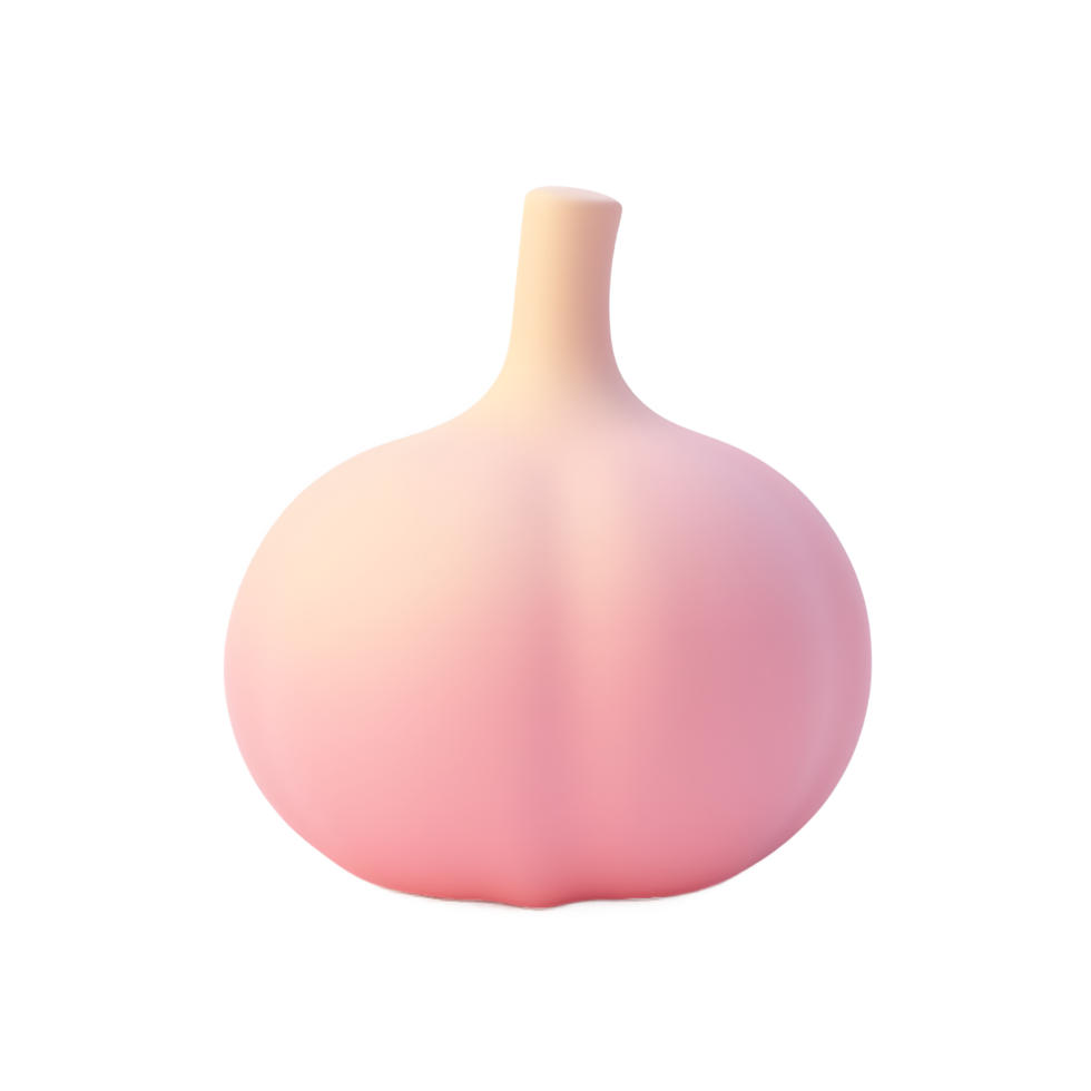 Pink Garlic Bulb 3D Render Illustration png