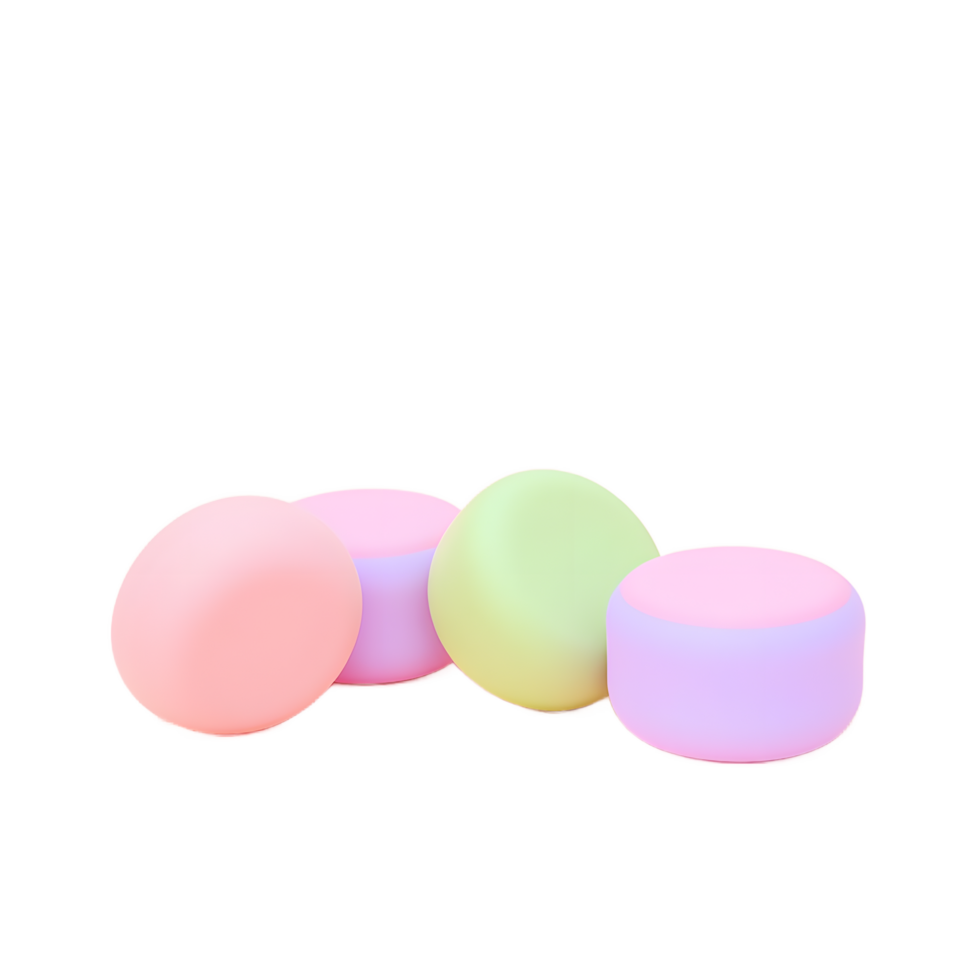 Pastel Colored Spheres on Pink Background Product Display png