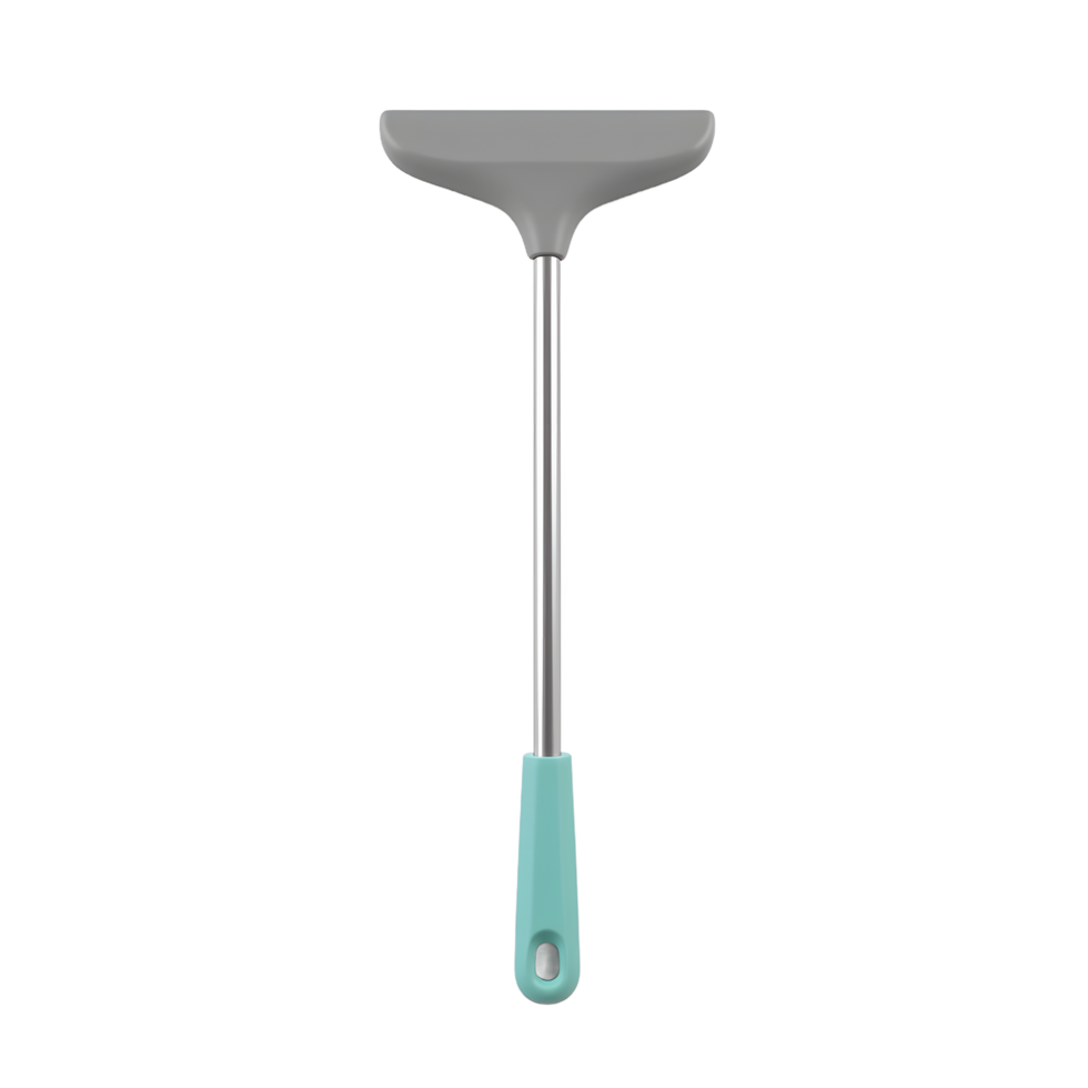 Grey Silicone Spatula with Teal Handle Kitchen Tool png