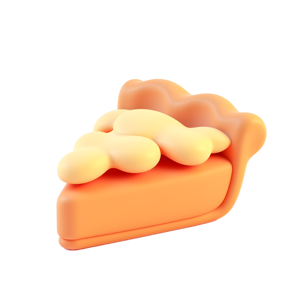 Delicious 3D Rendered Pumpkin Pie Slice png