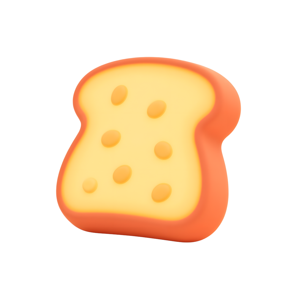 Cute 3D Render of a Slice of Toast with circle sprinkle png