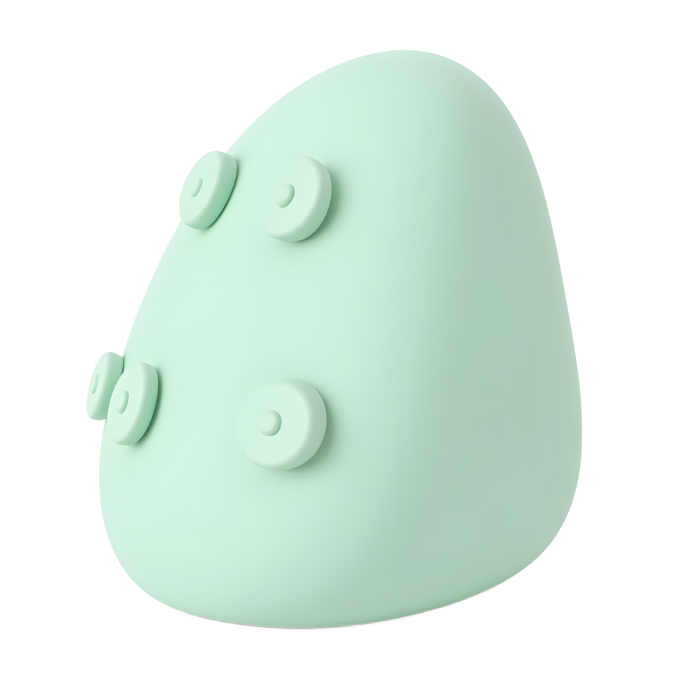 Cute Mint Green Egg Shaped Decor with Buttons png
