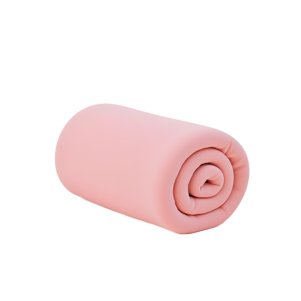Soft Pink Rolled Blanket Cozy Throw for Bed png