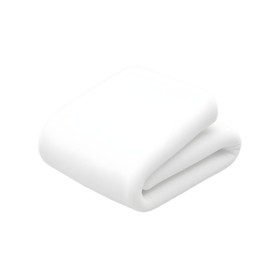 Soft White Blanket Folded Neat on White Background png