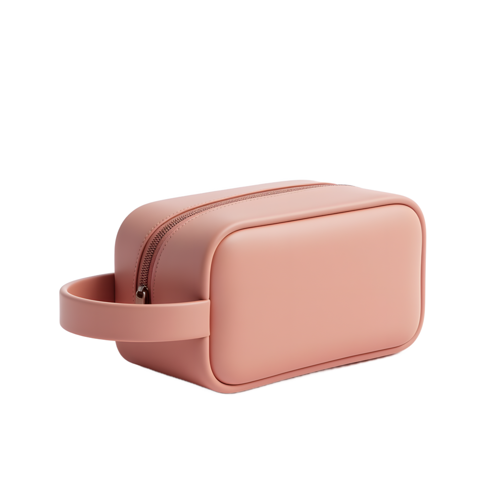 Stylish Pink Travel Cosmetic Bag with Handle png